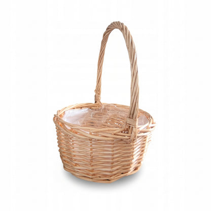 koszyk wiklinowy 26cm wielkanocny okrągły beżowy jasny na święconkę
