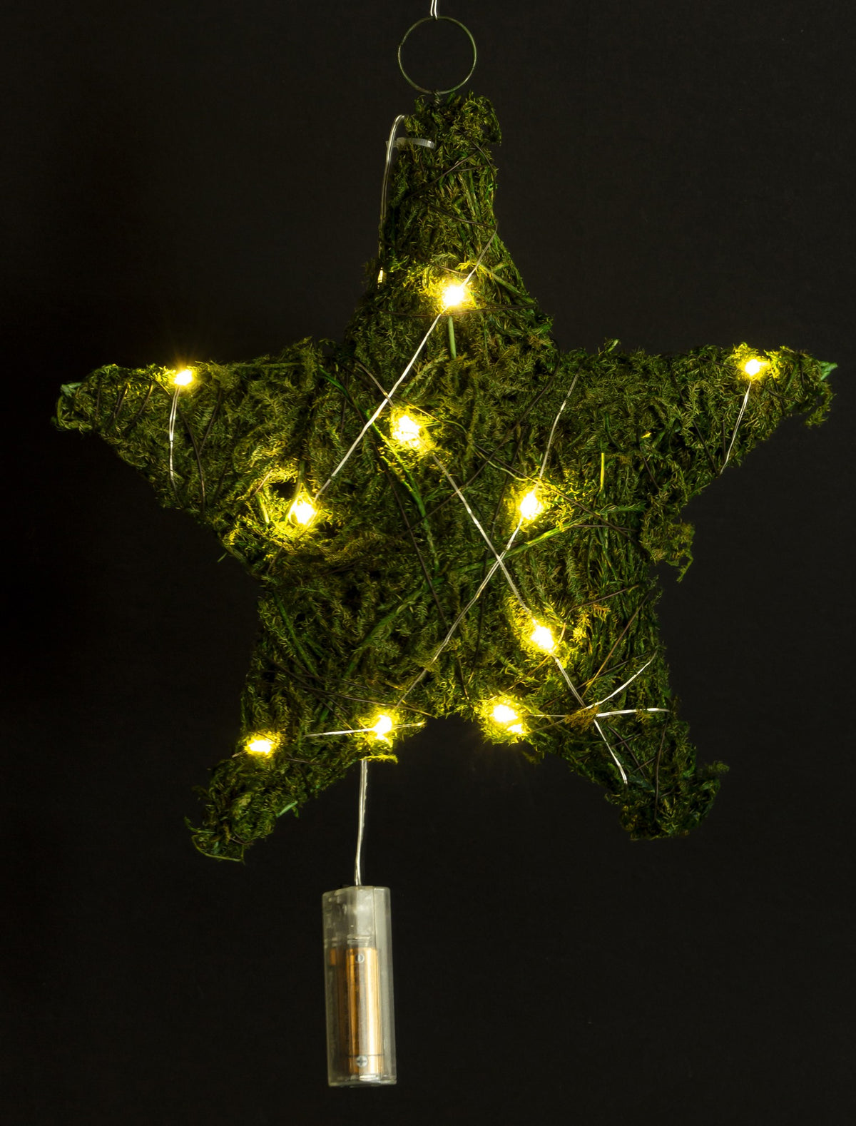Ozdoba gwiazda LED metalowa zielona 30x30x8 cm
