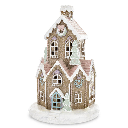 Dekoracyjny Domek Kamieniczka Led figurka świąteczna piernikowy magic