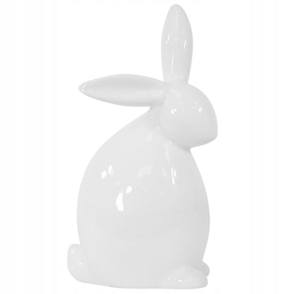 Zajączek figurka wielkanocna dekoracja biała ceramika 20 cm