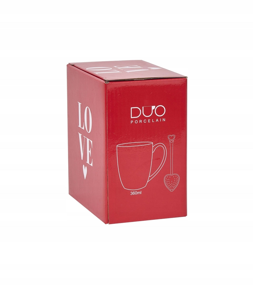 Kubek z zaparzaczem Serce 360 ml Misie z Sercami Porcelana Prezent