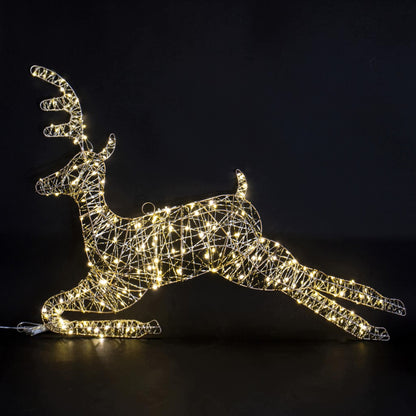 Ozdoba Jeleń LED złoty 66x78 cm dekoracja świąteczna świetlna Renifer
