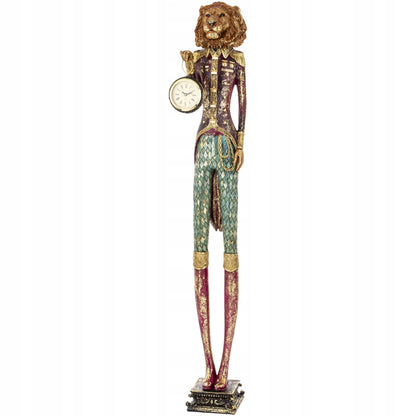 Figurka Pierrot Lew z Zegarkiem Dekoracja Statuetka Retro Vintage 78cm