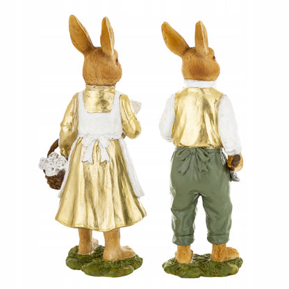 2szt zestaw figurek Pan i Pani Królik figurka wielkanocna zajączek zające