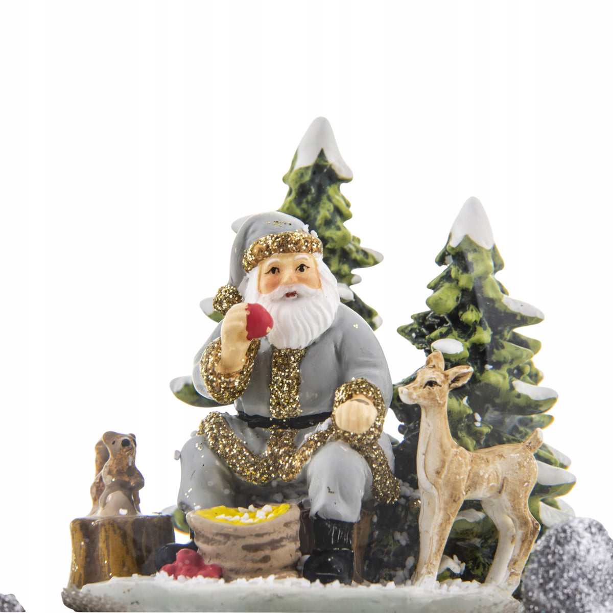 Szklana Kula śnieżna Mikołaj choinka pozytywka 15cm figurka świąteczna