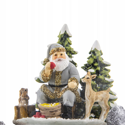 Szklana Kula śnieżna Mikołaj choinka pozytywka 15cm figurka świąteczna