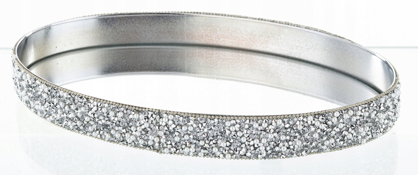 TACA DEKORACYJNA LUSTRZANA SREBRNA GLAMOUR 18,5x11,5cm podstawka lustro