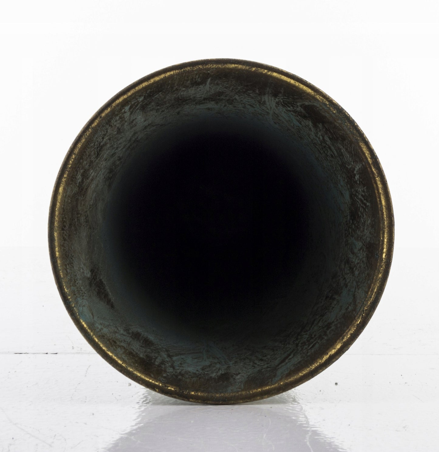 Wazon duży metalowy kielich złoty postarzany 17,5 x 75cm indyjski