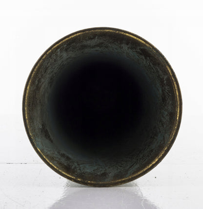 Wazon duży metalowy kielich złoty postarzany 17,5 x 75cm indyjski