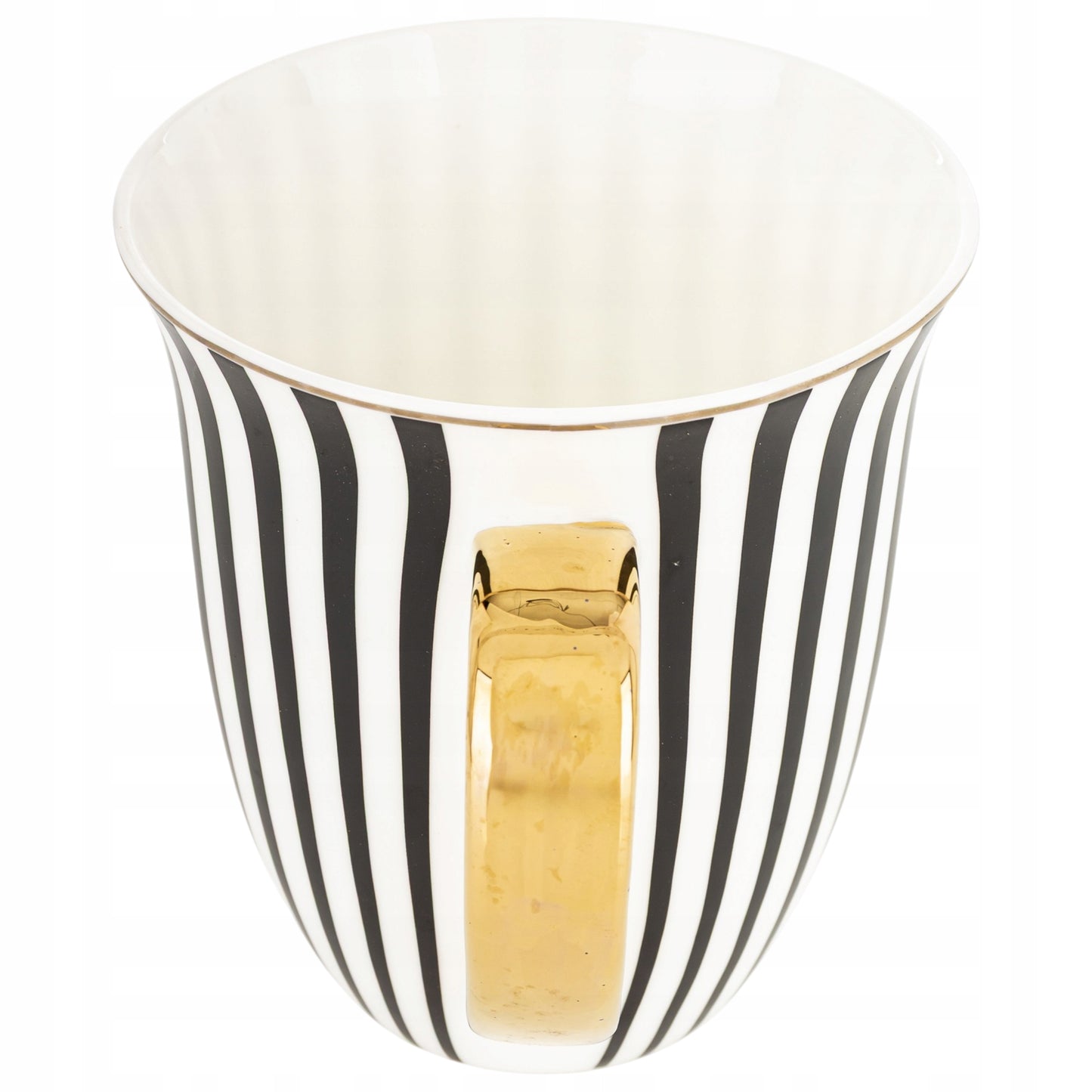 Kubek porcelana ozdobny w paski w pudełku na prezent duży 450 ml