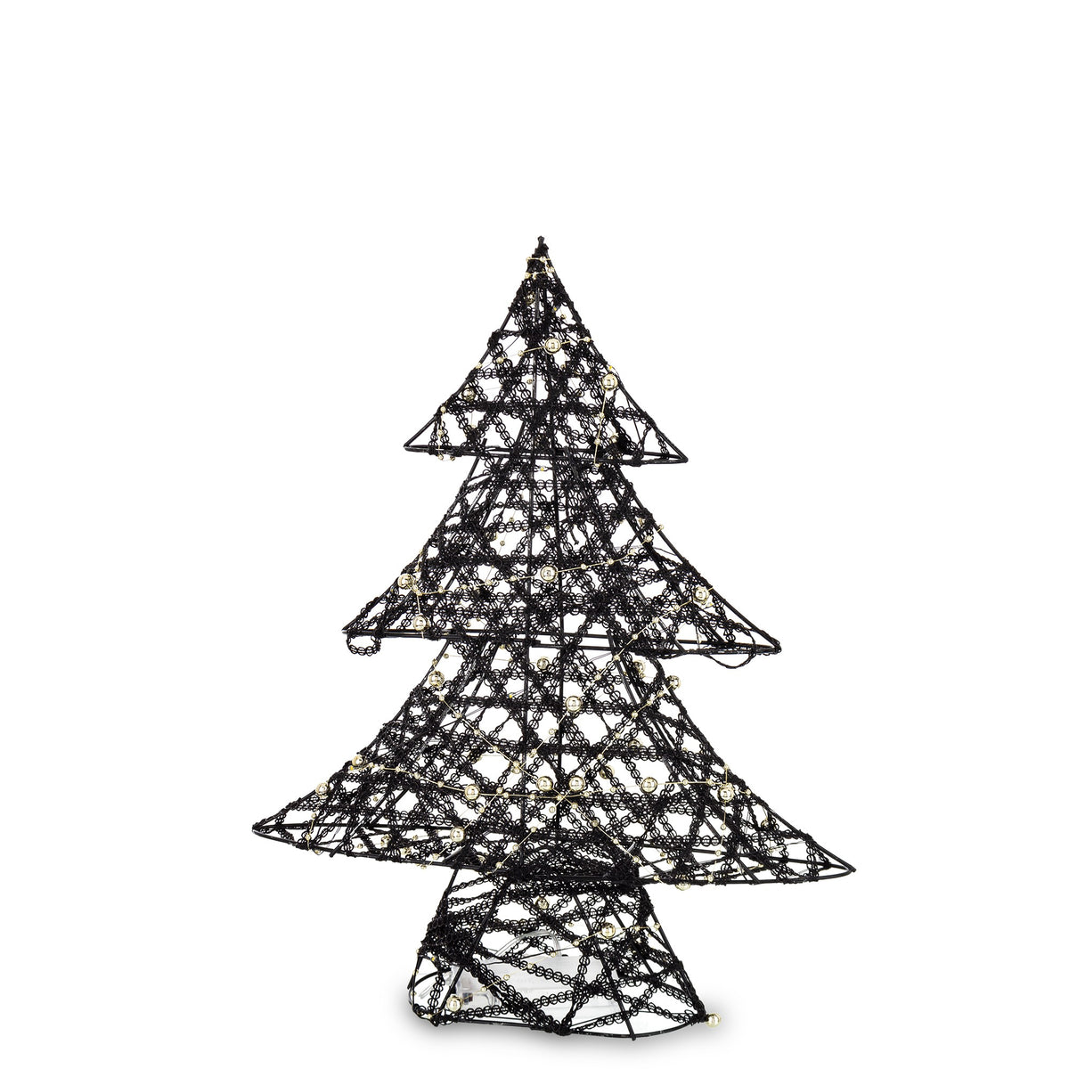 Ozdoba choinka LED z tworzywa czarno-złota 35x27x8 cm