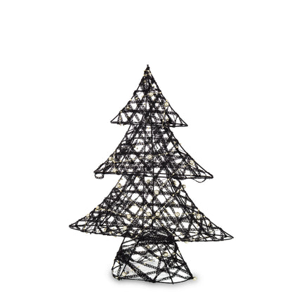 Ozdoba choinka LED z tworzywa czarno-złota 35x27x8 cm