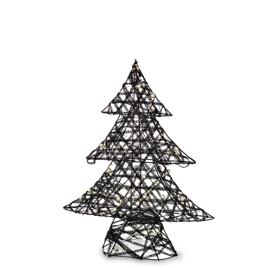 Ozdoba choinka LED z tworzywa czarno-złota 35x27x8 cm