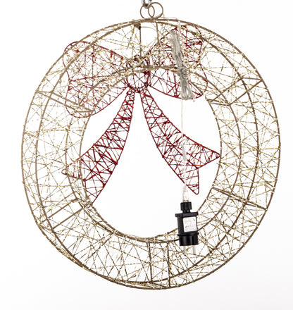 Ozdoba świąteczna LED złoty, czerwony 53x50x10,5 dł. kabla 290 cm