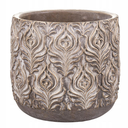 Osłonka brązowa cementowa 17 x 17 cm beton złoty