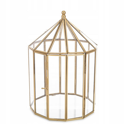 lampion szklarenka kopuła klatka geometryczna mini ogród na sukulenty