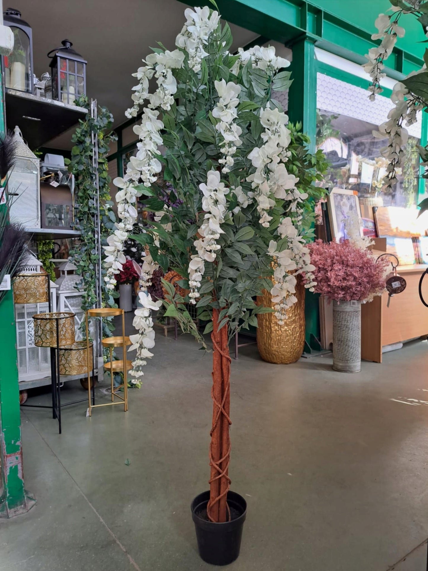 Drzewko Dekoracyjne Wisteria 157 cm sztuczny krzew w doniczce palma