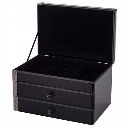 Szkatułka na biżuterię szklana premium z szufladkami pudełko organizer
