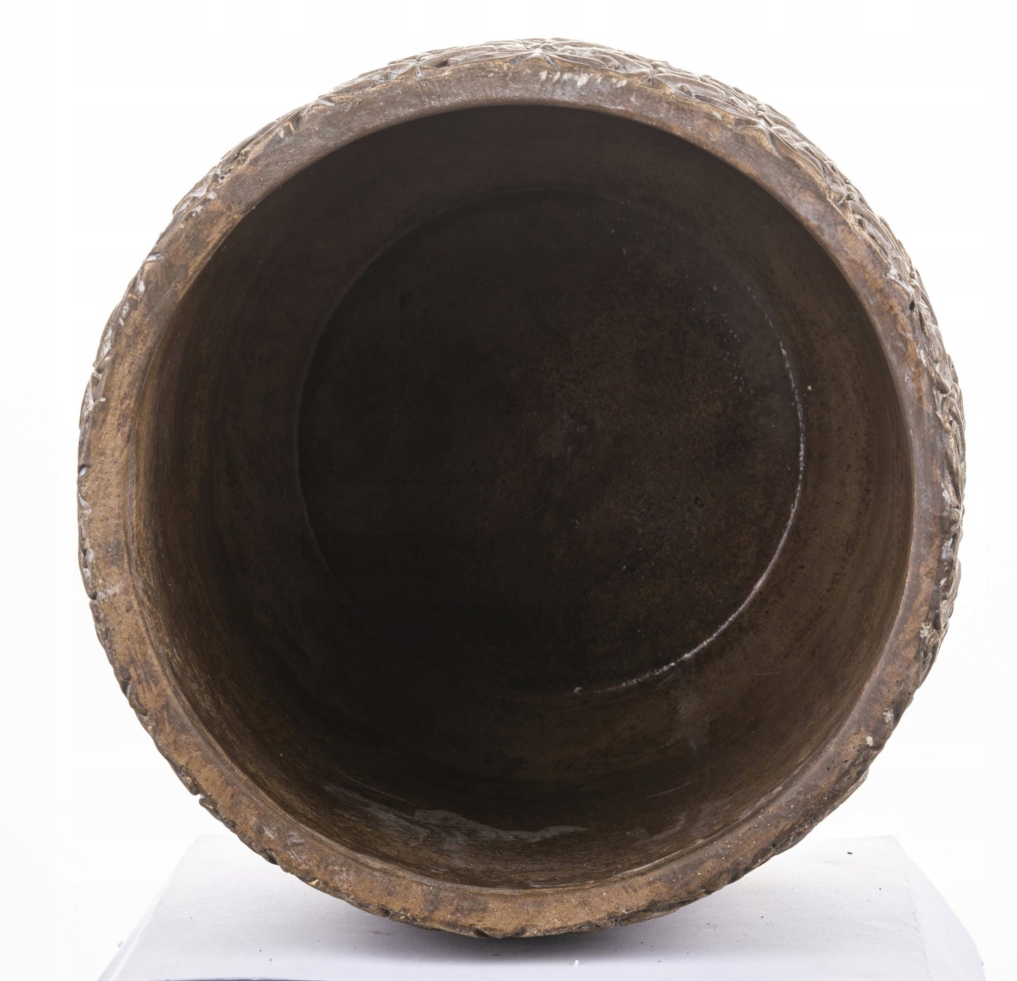 Osłonka 21 x 21 cm betonowa doniczka złoto brązowa cementowa