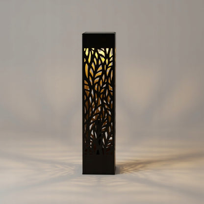 Lampa solarna ogrodowa czarna 53 cm ciepłe światło LED dekoracyjna słupek