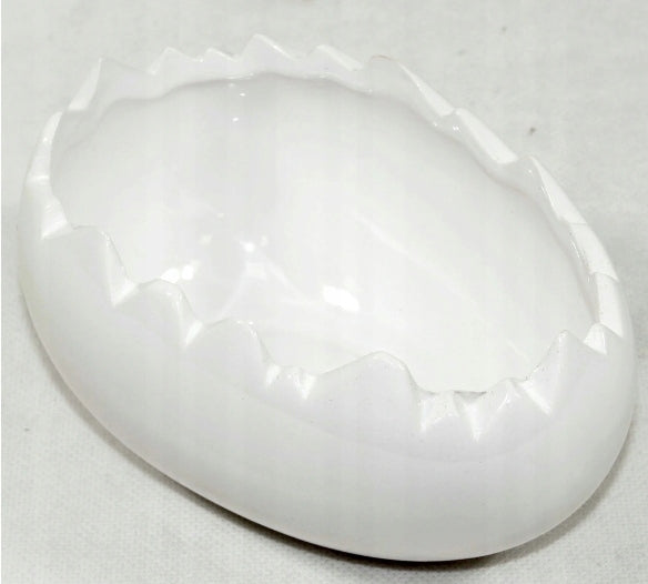 Osłonka wielkanocna ceramiczna jajko na owies rzeżuchę wiosenne stroiki