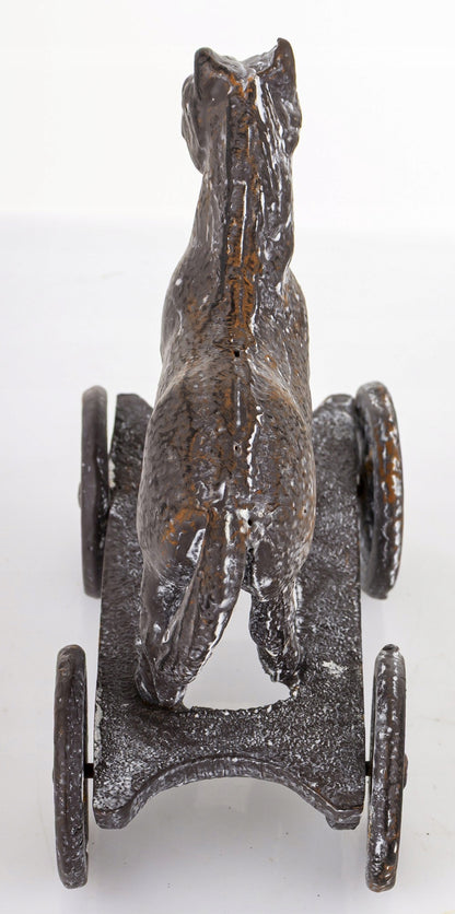 Figurka Metalowa Koń na Kółkach Vintage Loft Retro 13,5cm żeliwny dekoracja