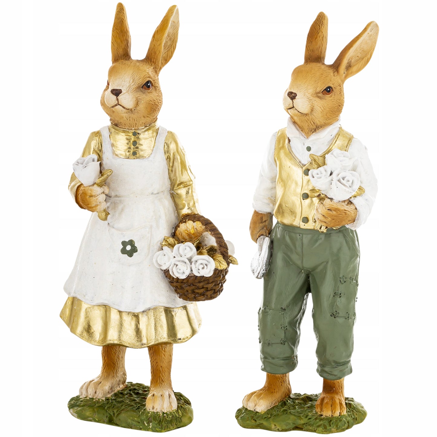 2szt zestaw figurek Pan i Pani Królik figurka wielkanocna zajączek zające
