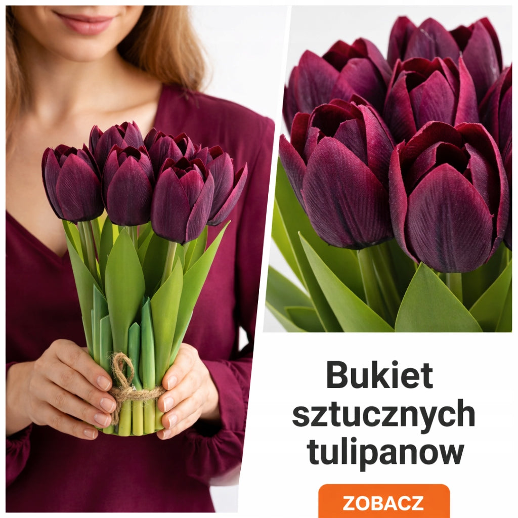 bukiet tulipanów 20 cm stojący jak żywe silikonowe piankowe tulipan