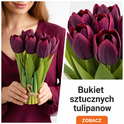 bukiet tulipanów 20 cm stojący jak żywe silikonowe piankowe tulipan