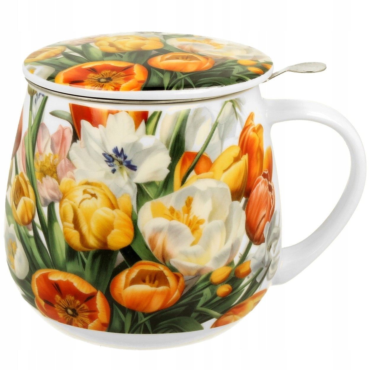 Kubek zaparzacz baryłka w pudełku porcelana 430 ml na prezent
