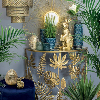 Figurka wielkanocna pisanka złota zdobione jajko 10 cm