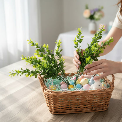 Bukszpan liście gałązki bukiet borówka 33cm stroik do koszyczek wielkanocny