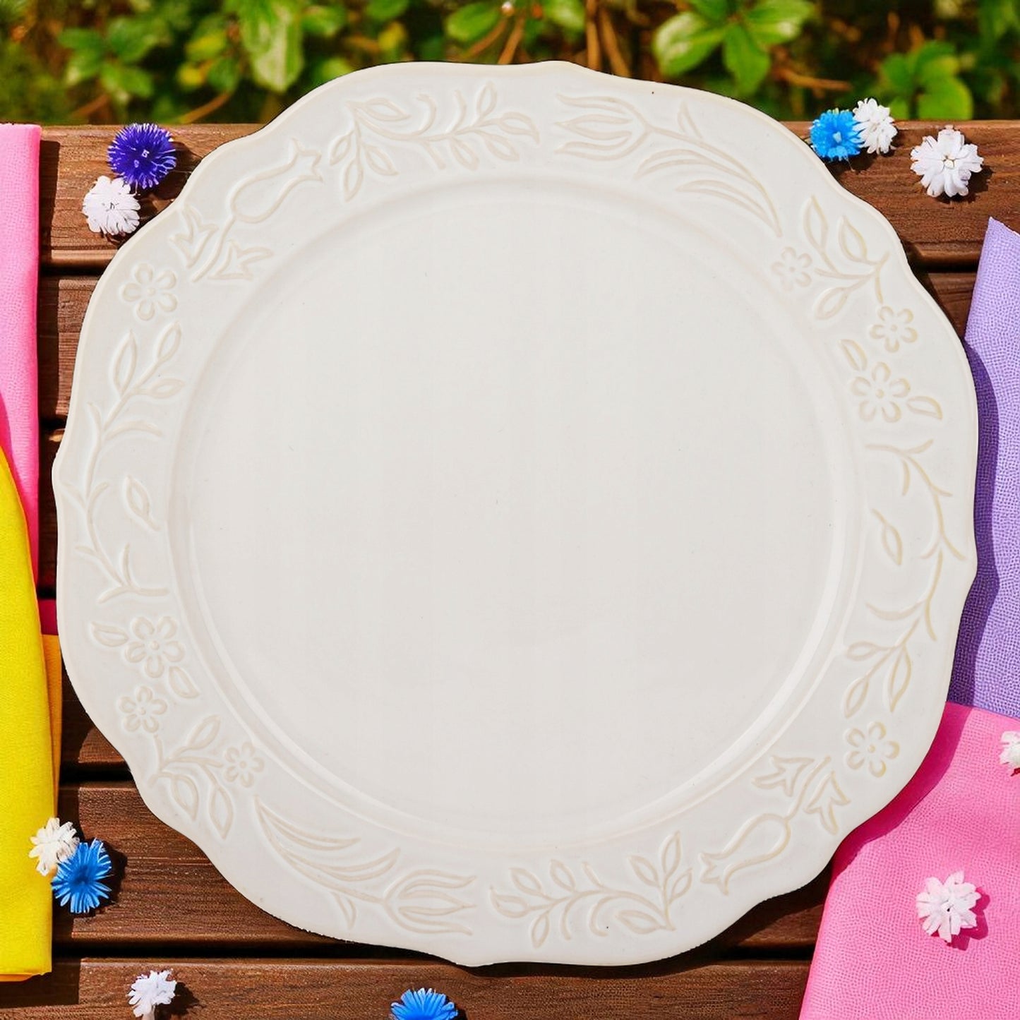 Talerz obiadowy duży płytki porcelanowy 28cm Sarmatia