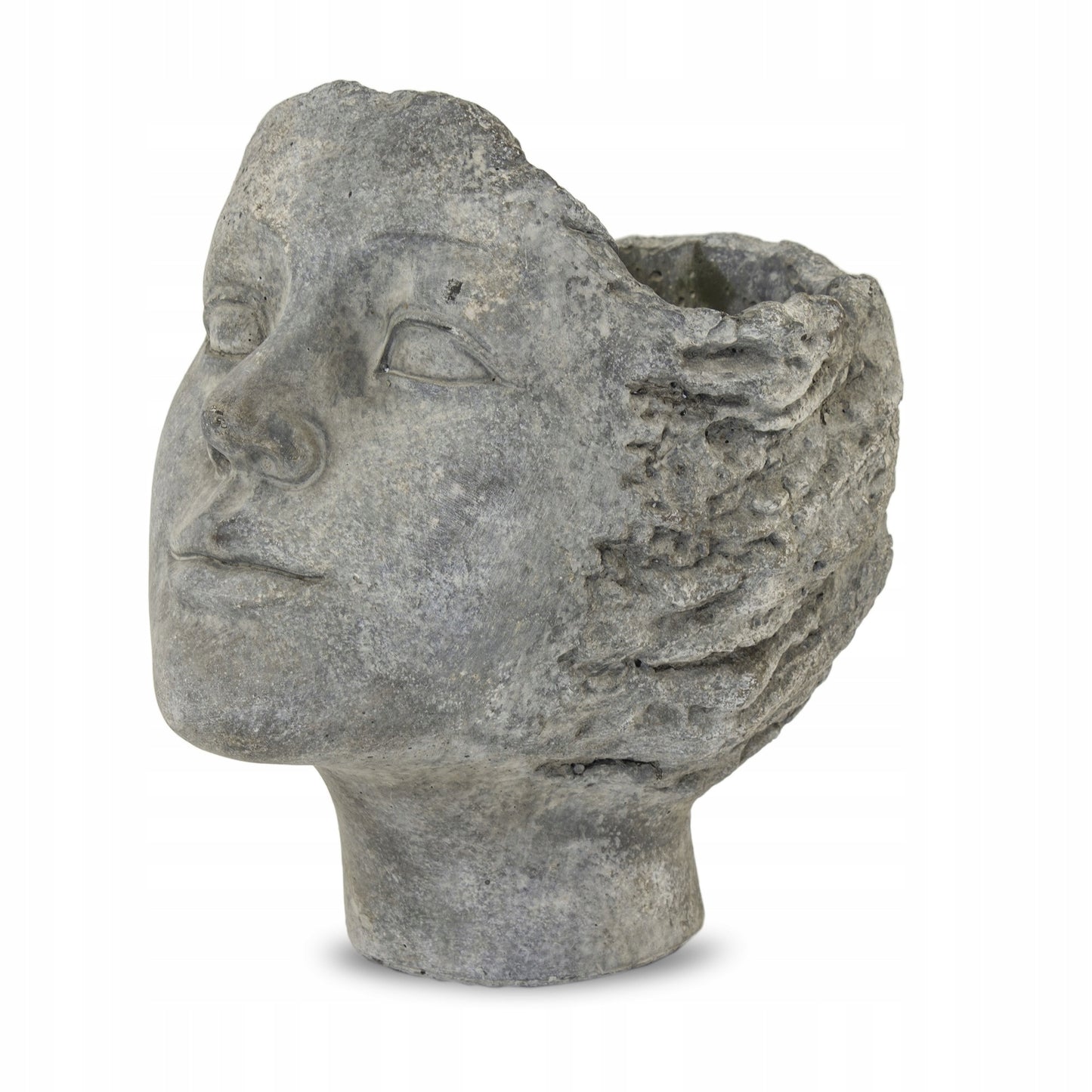 Osłonka betonowa głowa szara doniczka19 cm beton szary