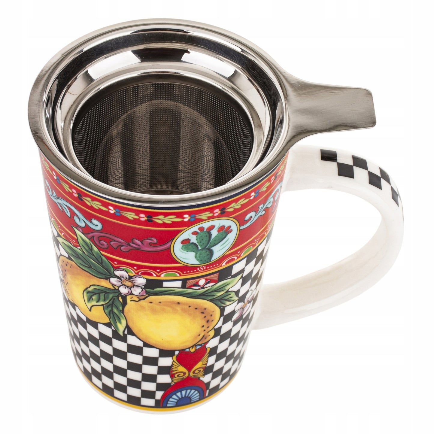 Kubek z zaparzaczem w pudełku prezentowym porcelanowy 400 ml