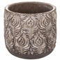 Osłonka brązowa cementowa 17 x 17 cm beton złoty