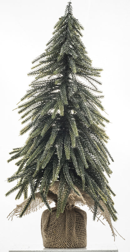 Choinka sztuczna zielony, brązowy tworzywo sztuczne, juta 44x25x25 cm
