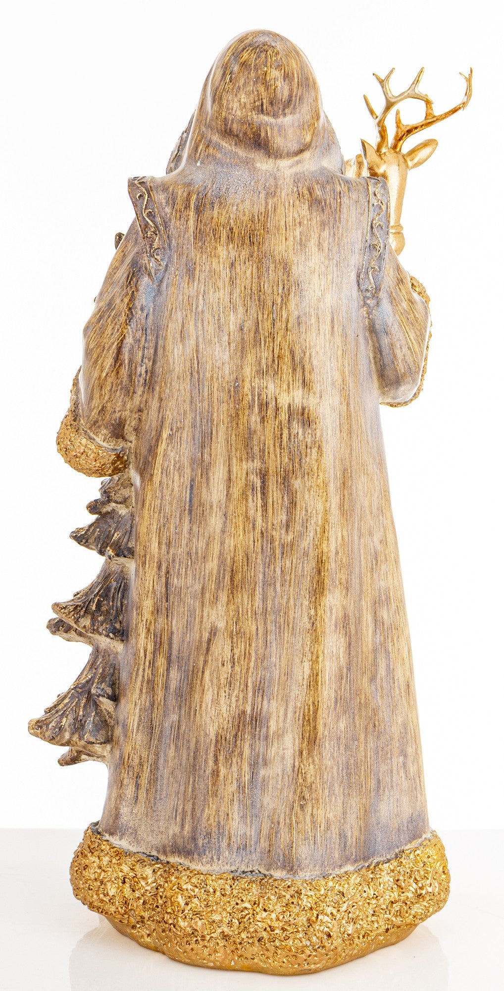 Figurka świąteczna Mikołaj złoty tworzywo sztuczne 50x25x21 cm Casa Roma
