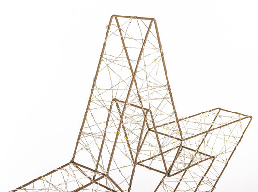 Ozdoba świąteczna LED Gwiazda czarny metal 57x60x7,5 dł. kabla 290 cm