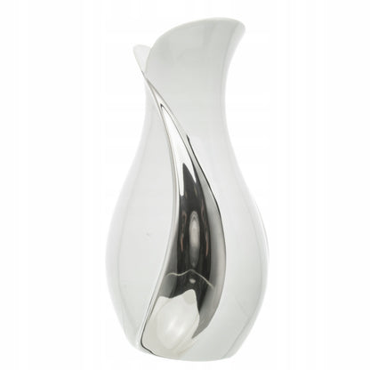 Wazon ceramiczny biało-srebrny 30,5 cm glamour modern biały srebrny
