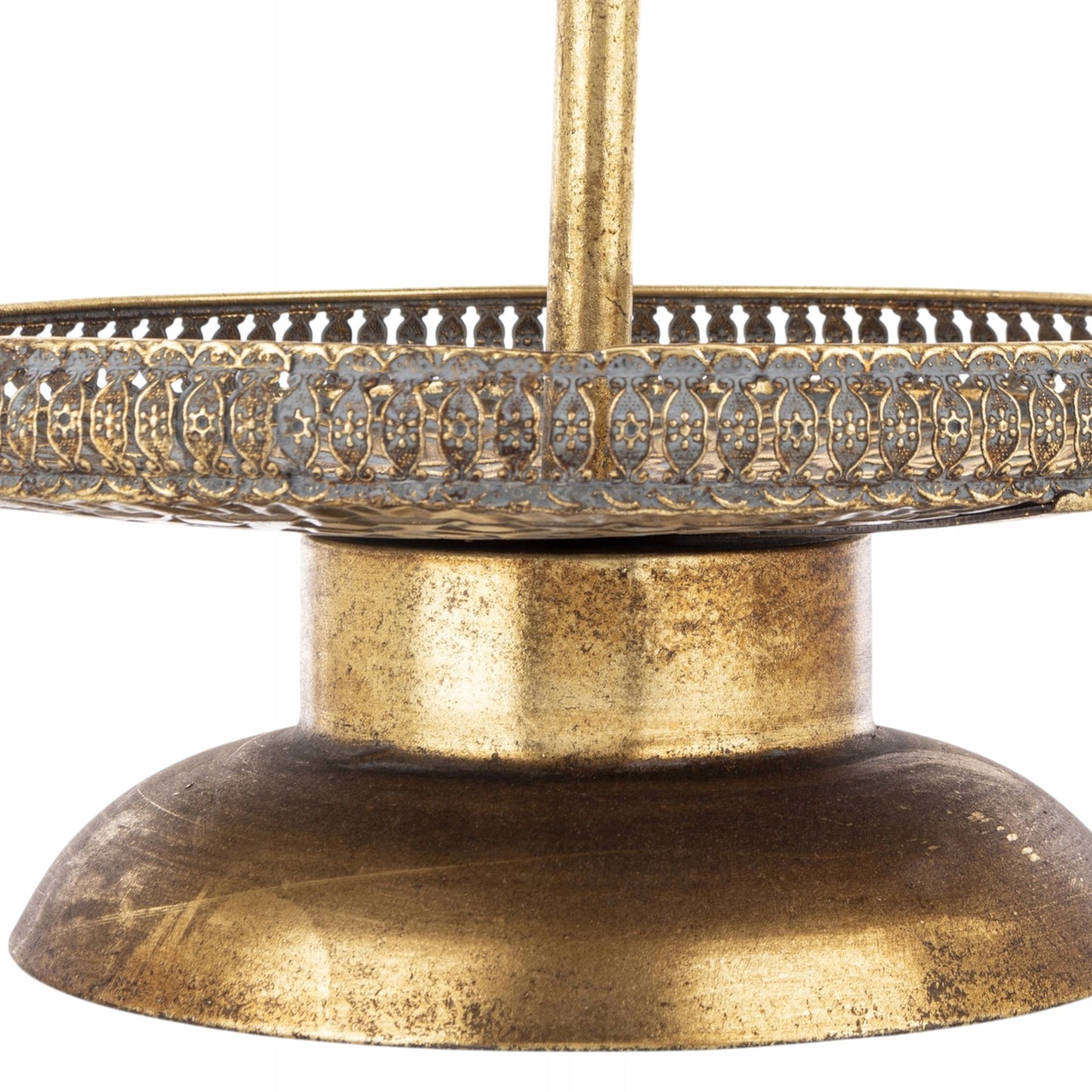 Patera dekoracyjna etażerka taca złota metalowa 55x37 cm