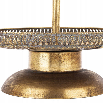 Patera dekoracyjna etażerka taca złota metalowa 55x37 cm