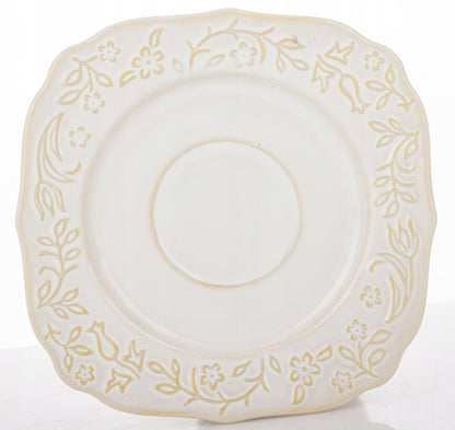 Talerz Spodek pod Filiżankę porcelanowy Sarmatia deserowy 16,5 kwadratowy