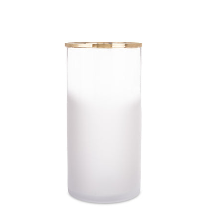 Wazon szklany Biały, złoty 30x15x15