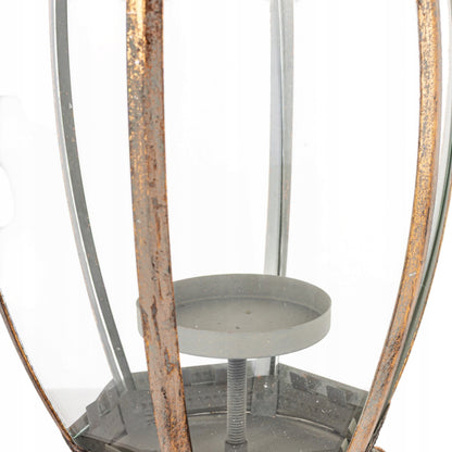 Lampion Latarenka Świecznik Metal Szkło Loft Rustykalny marokański 53 cm