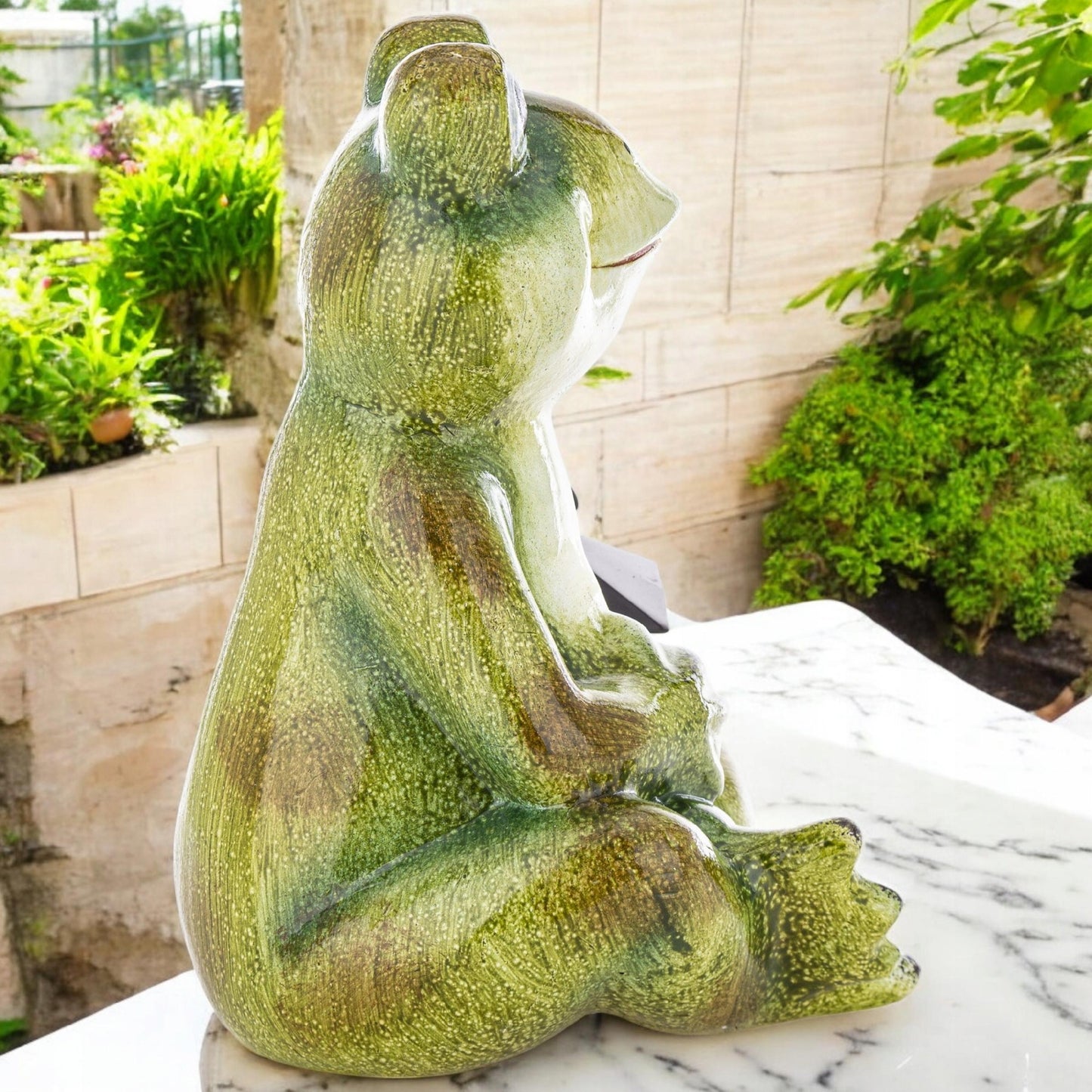 Figurka ogrodowa żaba z lampionem żabka 22 cm dekoracyjna