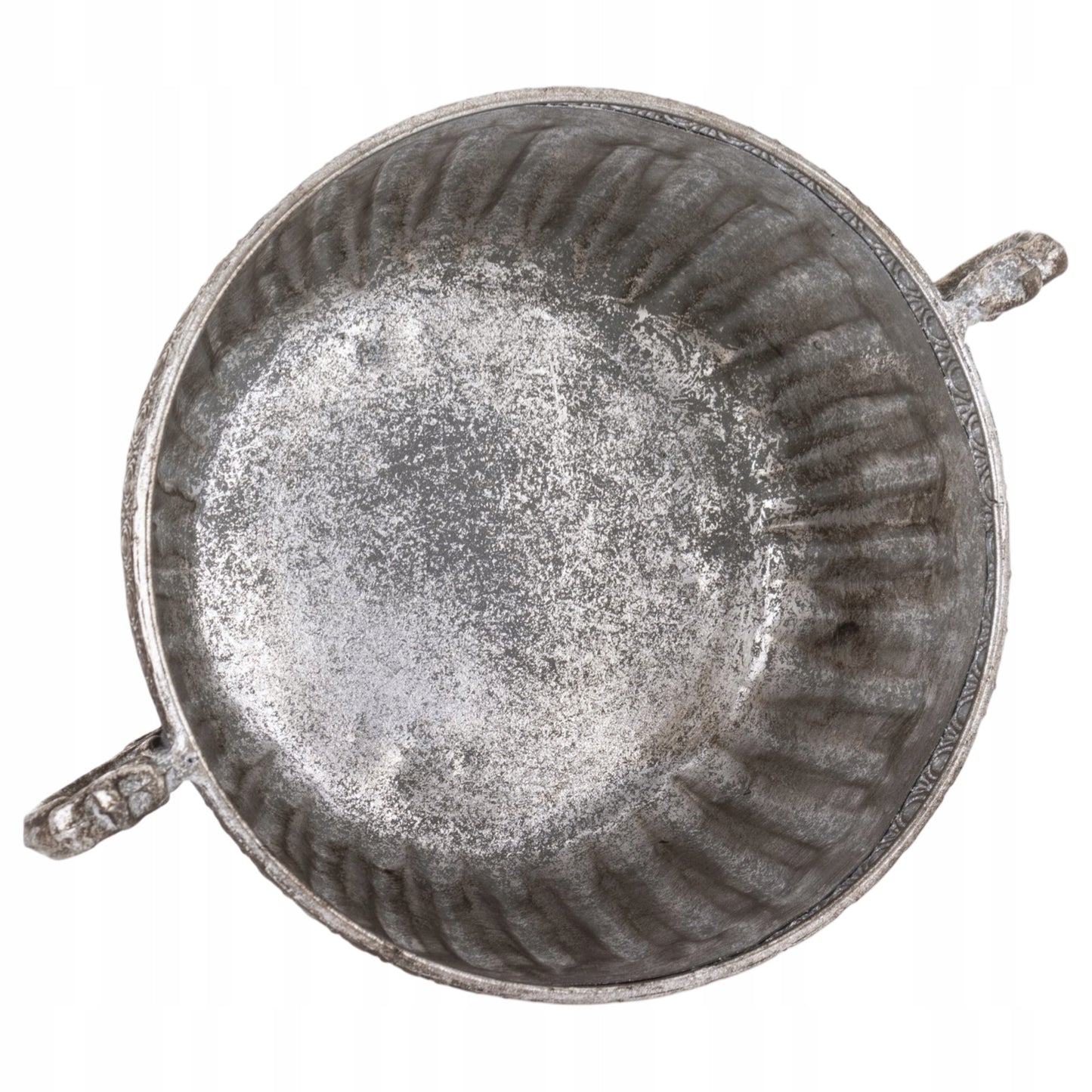 Osłonka srebrna metalowa wazon retro vintage 21x34 cm