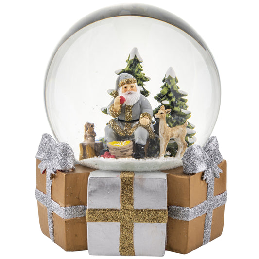 Szklana Kula śnieżna Mikołaj choinka pozytywka 15cm figurka świąteczna