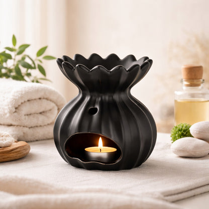 Kominek zapachowy ceramiczny czarny matowy 11 cm