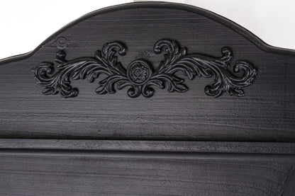 Lustro dekoracyjne czarny drewno, szkło 80x55x3,5 cm cm